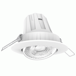 Led panel λευκό στρογγυλό με ρυθμιζόμενη κλίση 8W 230V 3000k θερμό λευκό φως 36° 680lm ντιμαριζόμενο