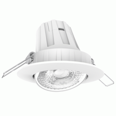 Led σποτ λευκό στρογγυλό 8W με ρυθμιζόμενη κλίση ντιμαριζόμενο 230V 4000k ενδιάμεσο λευκό φως 36° 720lm 