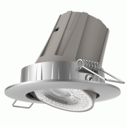 Led σποτ Silver στρογγυλό με ρυθμιζόμενη κλίση 8W 230V 3000k θερμό λευκό φως 36° 680lm Dimmable