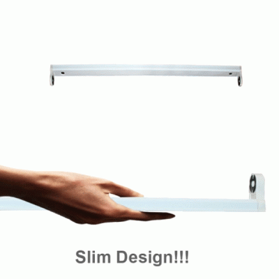 Φωτιστικό σκαφάκι για μία λάμπα LED T8 G13 90cm 230V τύπου φθορίου λευκό τροφοδοσία 1 άκρου