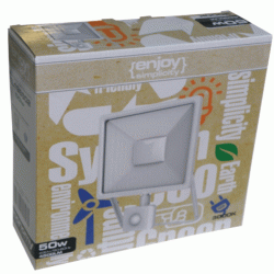 Προβολέας led λευκός Enjoy με ανιχνευτή κίνησης 50W 230V 6500k ψυχρό φως 5000lm στεγανός IP65