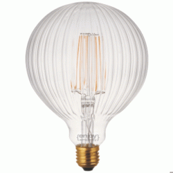Λάμπα led filament G125x175 Globe Ε27 5.5W 230V 2200k θερμό λευκό φως δέσμης 280°
