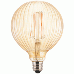 Λάμπα led filament G125x175 Globe μελί Ε27 5.5W 230V 2200k θερμό λευκό φως δέσμης 280°