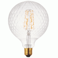 Λάμπα led filament G125x175 Globe ρόμβοι Ε27 5.5W 230V 2200k θερμό λευκό φως δέσμης 280°