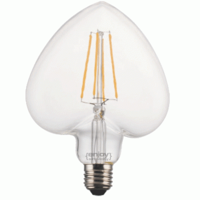 Λάμπα led fillament καρδιά D128x180 E27 5.5W 230V θερμό φως δέσμης 280° enjoy simplicity 15000h