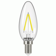 Λάμπα led filament B35-2 κεράκι Ε14 2W 230V 2700k θερμό φως δέσμης 320° enjoy simplicity 15000h