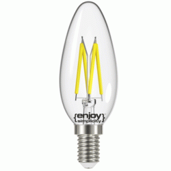 Λάμπα led filament B35-4 κεράκι Ε14 4W 230V 2700k θερμό φως δέσμης 320° enjoy simplicity 20000h