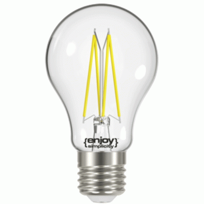 Λάμπα led filament A60-4 αχλάδι Ε27 7,2W 230V 2700k θερμό φως δέσμης 320° enjoy simplicity 20000h