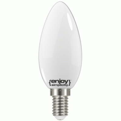 Λάμπα led filament B35 κεράκι γάλακτος Ε14 4W 230V 6500k ψυχρό φως δέσμης 320°