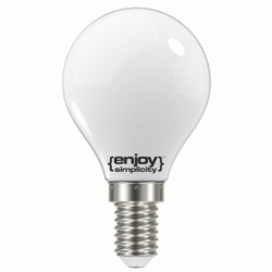 Λάμπα led filament P45 σφαιρική γάλακτος Ε14 4W 230V 6500k ψυχρό φως δέσμης 320°