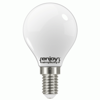 Λάμπα led filament P45 σφαιρική γάλακτος Ε14 4W 230V 6500k ψυχρό φως δέσμης 320°