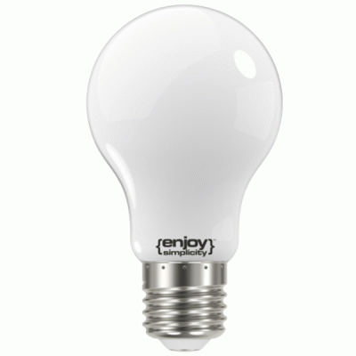 Λάμπα led filament A60 αχλάδι γάλακτος Ε27 6.7W 230V 2700k θερμό φως δέσμης 320° enjoy simplicity