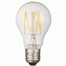 Λάμπα led filament A60-6 αχλάδι Ε27 6W 230V 2700k θερμό λευκό φως δέσμης 280° 700lm