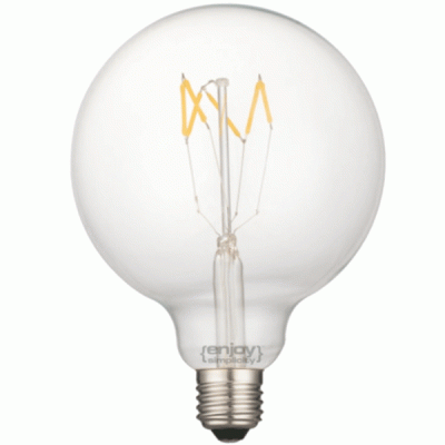 Λάμπα led filament G125-6 Globe Ε27 5W 230V 2700k θερμό λευκό φως δέσμης 280°