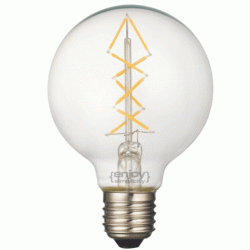 Λάμπα led filament G125-8 Globe Ε27 5W 230V 2700k θερμό λευκό φως δέσμης 280°