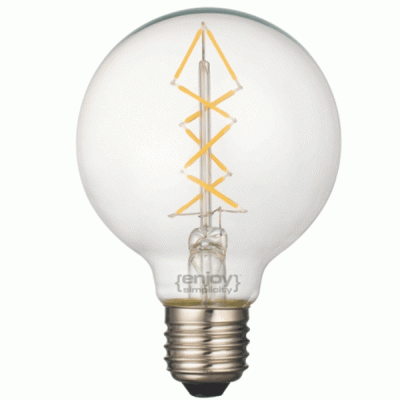 Λάμπα led filament G125-8 Globe Ε27 5W 230V 2700k θερμό λευκό φως δέσμης 280°