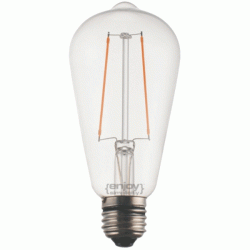 Λάμπα led filament ST64-2 αβοκάντο Ε27 2.5W 230V 2700k θερμό λευκό φως δέσμης 280° ντιμαριζόμενη