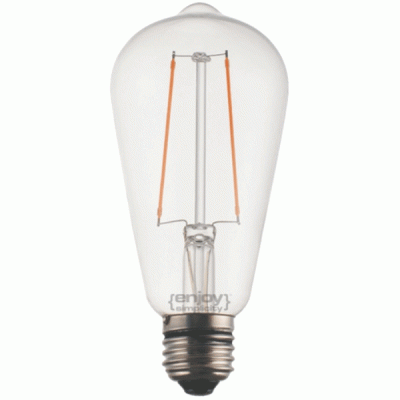 Λάμπα led filament ST64-2 αβοκάντο Ε27 2.5W 230V 2700k θερμό λευκό φως δέσμης 280° ντιμαριζόμενη