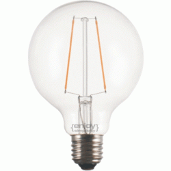 Λάμπα led filament G95-2 Globe Ε27 2.5W 230V 2700k θερμό λευκό φως δέσμης 280° ντιμαριζόμενη