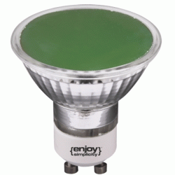 Λάμπα led GU10 SMD Φ50mm 3W 230V πράσινο φως 250 lumen δέσμης 100° 15000h
