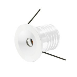 LED φωτιστικό χωνευτό 12V Φ30 1w 3000Κ θερμό φως σε λευκό χρώμα
