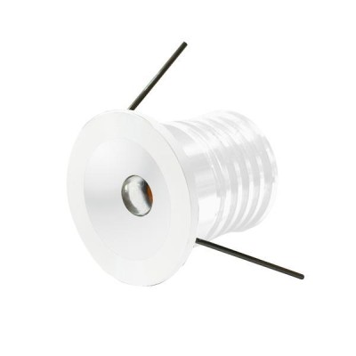 LED φωτιστικό χωνευτό 12V Φ30 1w 3000Κ θερμό φως σε λευκό χρώμα