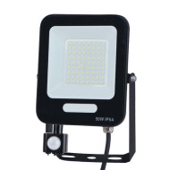 Προβολέας led 50W smd 160-265V με περιστρεφόμενο ανιχνευτή κίνησης σε μαύρο χρώμα IP54 4000K plus ενδιάμεσο φως 