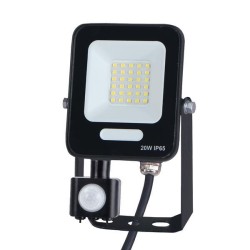 Προβολέας led 20W smd 4000K plus ενδιάμεσο φως 2400lm με περιστρεφόμενο ανιχνευτή κίνησης μαύρος στεγανός IP54 