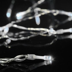  50 led λαμπάκια σε σειρά μπαταρίας με χρονοδιακόπτη διάφανο pvc καλώδιο ψυχρό χρώμα φωτός ana 10cm προέκταση παροχ΄ής 30cm  IP20