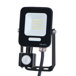 Προβολέας led 10w smd με περιστρεφόμενο ανιχνευτή κίνησης 4000Κ plus ενδιάμεσο φως μαύρο χρώμα IP54