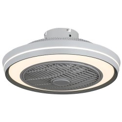 Ανεμιστήρας πλαφονιέρα οροφής 20W Φ51cm λευκό χρώμα με πλέγμα φωτισμό RGB 60W με τηλεχειριστήριο & χρονοδιακόπτη