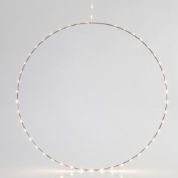 Δαχτυλίδι κρεμαστό φωτιζόμενο 50cm με 50 mini led στο δαχτυλίδι και 15 mini led στο καλώδιο θερμό χρώμα ,σταθερό μετασχηματιστή και προέκταση παροχής 3m ip44