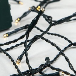 50 λαμπάκια led σειρά με λειτουργία μπαταρίας & χρονοδιακόπτη πράσινο pvc καλώδιο θερμό χρώμα φωτός & προέκταση παροχής 30cm IP20