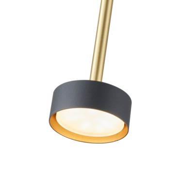 Μοντέρνο κρεμαστό φωτιστικό μονόφωτο LED 10W θερμό φως 3000K 600lm μαύρο-χρυσό χρώμα Μοντέρνο κρεμαστό φωτιστικό μονόφωτο LED 10W θερμό φως 3000K 600lm μαύρο-χρυσό χρώμα