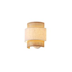 Απλίκα τοίχου υφασμάτινη με ντουί 1xE27 max 15W 260x460mm μπεζ-ματ & λευκό ARTE ILLUMINA ISLA