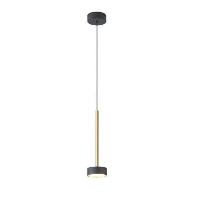 Μοντέρνο κρεμαστό φωτιστικό μονόφωτο LED 10W θερμό φως 3000K 600lm μαύρο-χρυσό χρώμα Μοντέρνο κρεμαστό φωτιστικό μονόφωτο LED 10W θερμό φως 3000K 600lm μαύρο-χρυσό χρώμα