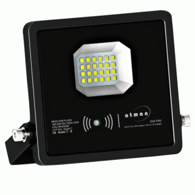 Προβολέας led smd super slim 50W 230V 6000k ψυχρό λευκό φως 5500lm με αισθητήρα κίνησης μικροκυμάτων