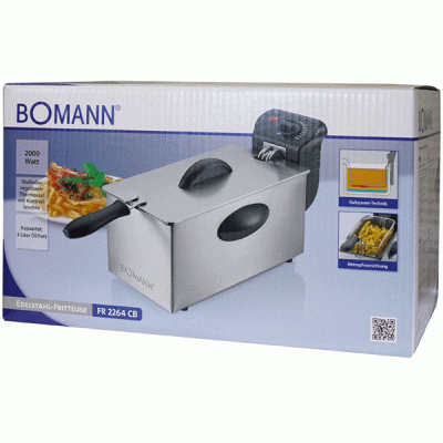 Φριτέζα Bomann FR 2264 μεγάλης χωρητικότητας 3L 2000W με περίβλημα & καπάκι από ανοξείδωτο ατσάλι Φριτέζα Bomann FR 2264 μεγάλης χωρητικότητας 3L 2000W με περίβλημα & καπάκι από ανοξείδωτο ατσάλι