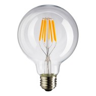 Λάμπα led filament globe E27 G80 8W 230V AC 2700k θερμό λευκό φως 890lm δέσμης 360°