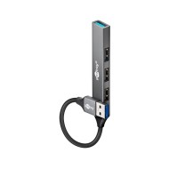 GOOBAY USB hub 74456, 4x θυρών, USB 3.2, 5Gbps, USB σύνδεση, γκρι