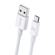 Καλώδιο Micro USB σε USB CELEBRAT CB-24M 2.1A με μήκος καλωδίου 1.2m σε λευκό χρώμα 