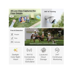 Smart κάμερα εξωτερικού χώρου TP-LINK Tapo C560WS με ανάλυση 4K, Wi-Fi 6, αμφίδρομο ήχο (two-way audio) και στεγανότητα IP66