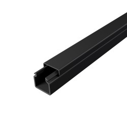 Κανάλι πλαστικό και αυτοκόλλητο από PVC με διαστάσεις 12x12mm σε ανθρακί