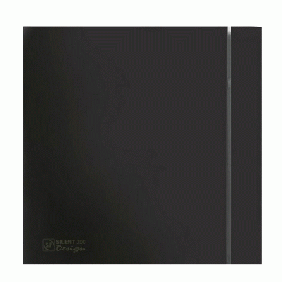 Εξαεριστήρας μπάνιου SILENT DESIGN 200 CZ μαύρο χρώμα Φ116 με χαμηλή στάθμη θορύβου και αντικραδασμική τεχνολογία