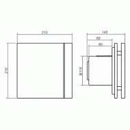 Εξαεριστήρας SILENT DESIGN 200 CZ μπάνιου S&P σε γκρι χρώμα 16w με τάμπερ αντεπιστροφής πεταλούδα και χαμηλή στάθμη θορύβου 35db