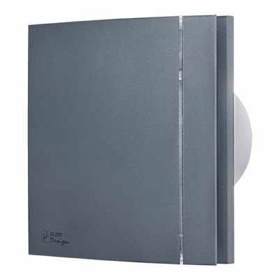 Εξαεριστήρας SILENT DESIGN 200 CZ μπάνιου S&P σε γκρι χρώμα 16w με τάμπερ αντεπιστροφής πεταλούδα και χαμηλή στάθμη θορύβου 35db