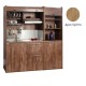 Πολυκουζίνα mini kitchen 190cm με μικρό ψυγείο & μικρό φουρνάκι απόχρωση δρυς sychro για ξενώνες & γραφεία