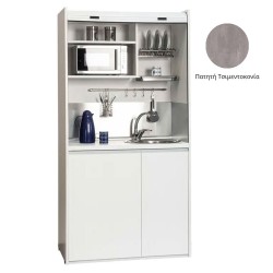 Πολυκουζίνα mini kitchen 105cm OFFICE απόχρωση πατητή τσιμεντοκονία με ψυγείο χωρίς φούρνο για ξενώνες, γραφεία & φοιτητικά studio