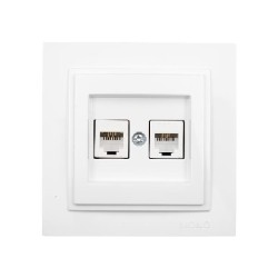 Πρίζα τηλεφώνου διπλή 2x(RJ11623JK) λευκό Mono Electric Despina Πρίζα τηλεφώνου διπλή 2x(RJ11623JK) λευκό Mono Electric Despina