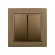 Διακόπτης κομμυτατέρ K/R Mono Electric καφέ σειρά Despina Metallic